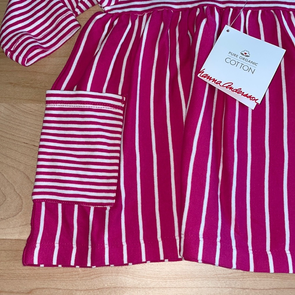 Hanna Andersson Swing into Spring Dress 6-12 months 💕 Pink Striped Dress - Picture 3 of 7